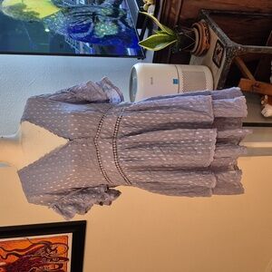 Steele Periwinkle V Neck Mini Dress Ruffles